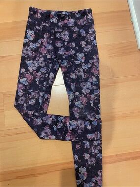 Kids Floral Print Leggings - Navy Multi